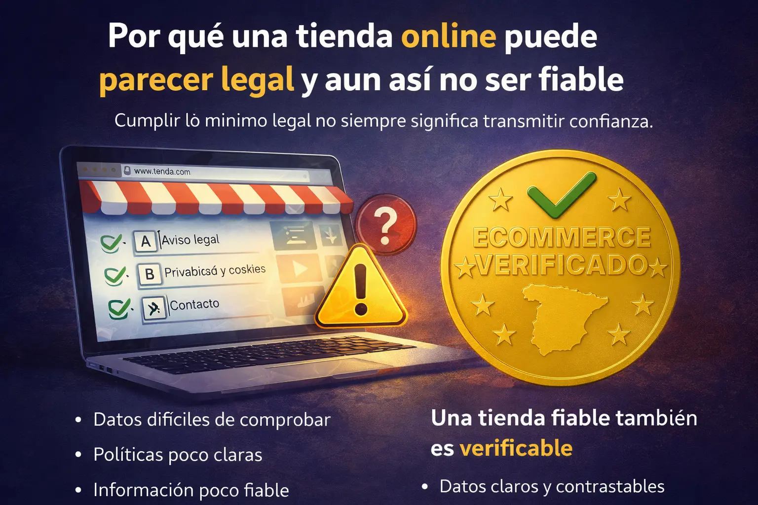 Por qué una tienda online puede parecer legal y aun así no ser fiable