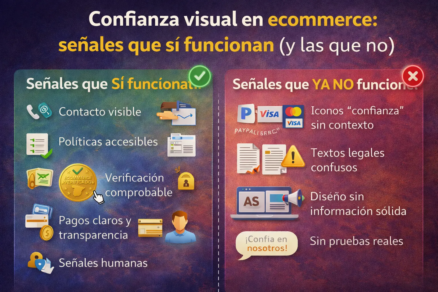 Confianza visual en ecommerce: señales que sí funcionan (y las que no)