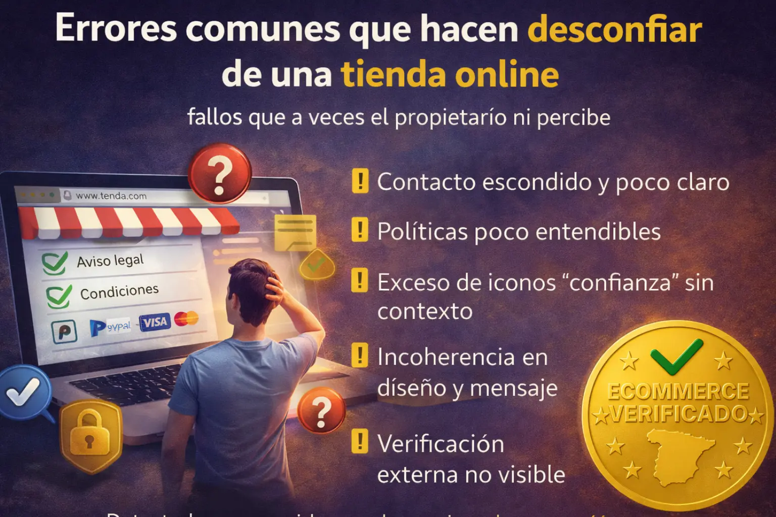 Errores comunes que hacen desconfiar de una tienda online (sin que el dueño lo sepa) Errores comunes que hacen desconfiar de una tienda online (sin que el dueño lo sepa)
