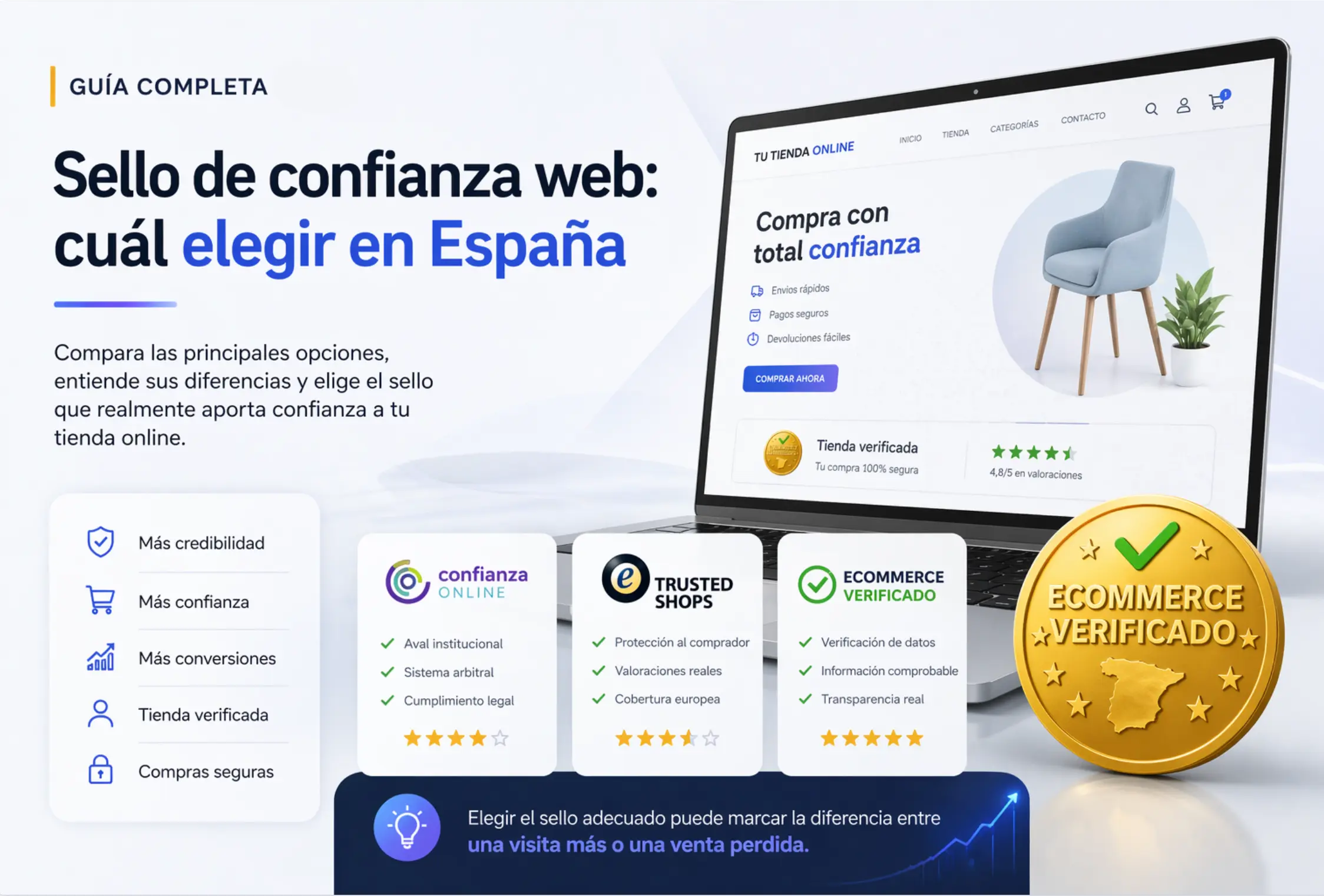 Sello de confianza web: cuál elegir en España para tu tienda online