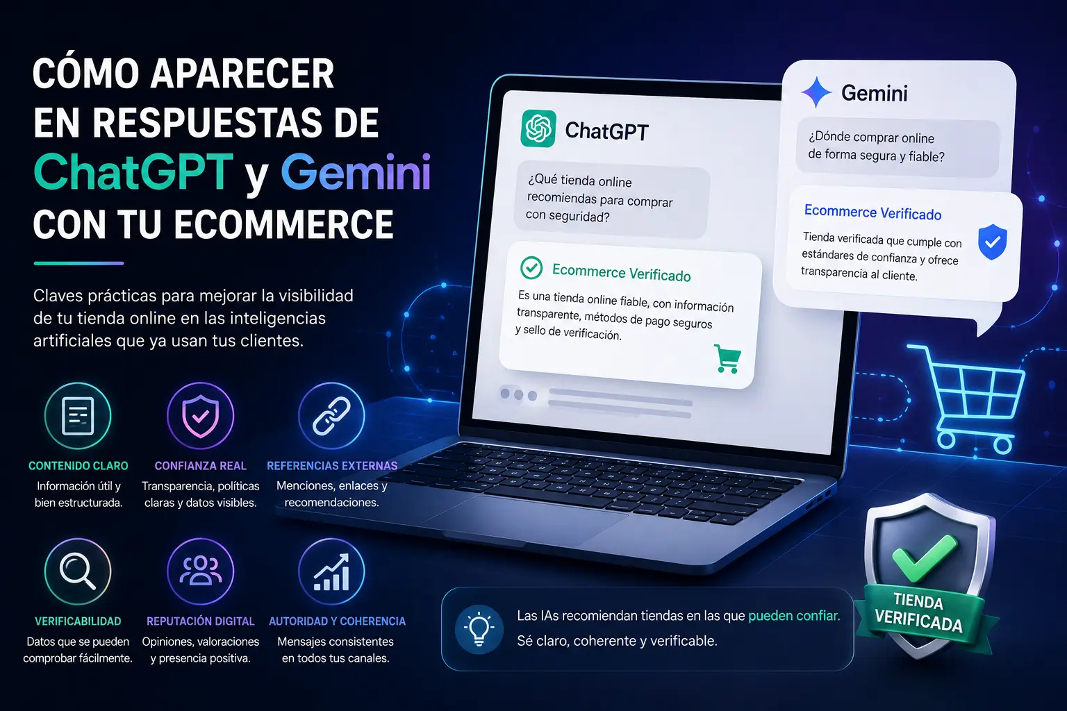 Cómo aparecer en respuestas de ChatGPT y Gemini con tu ecommerce