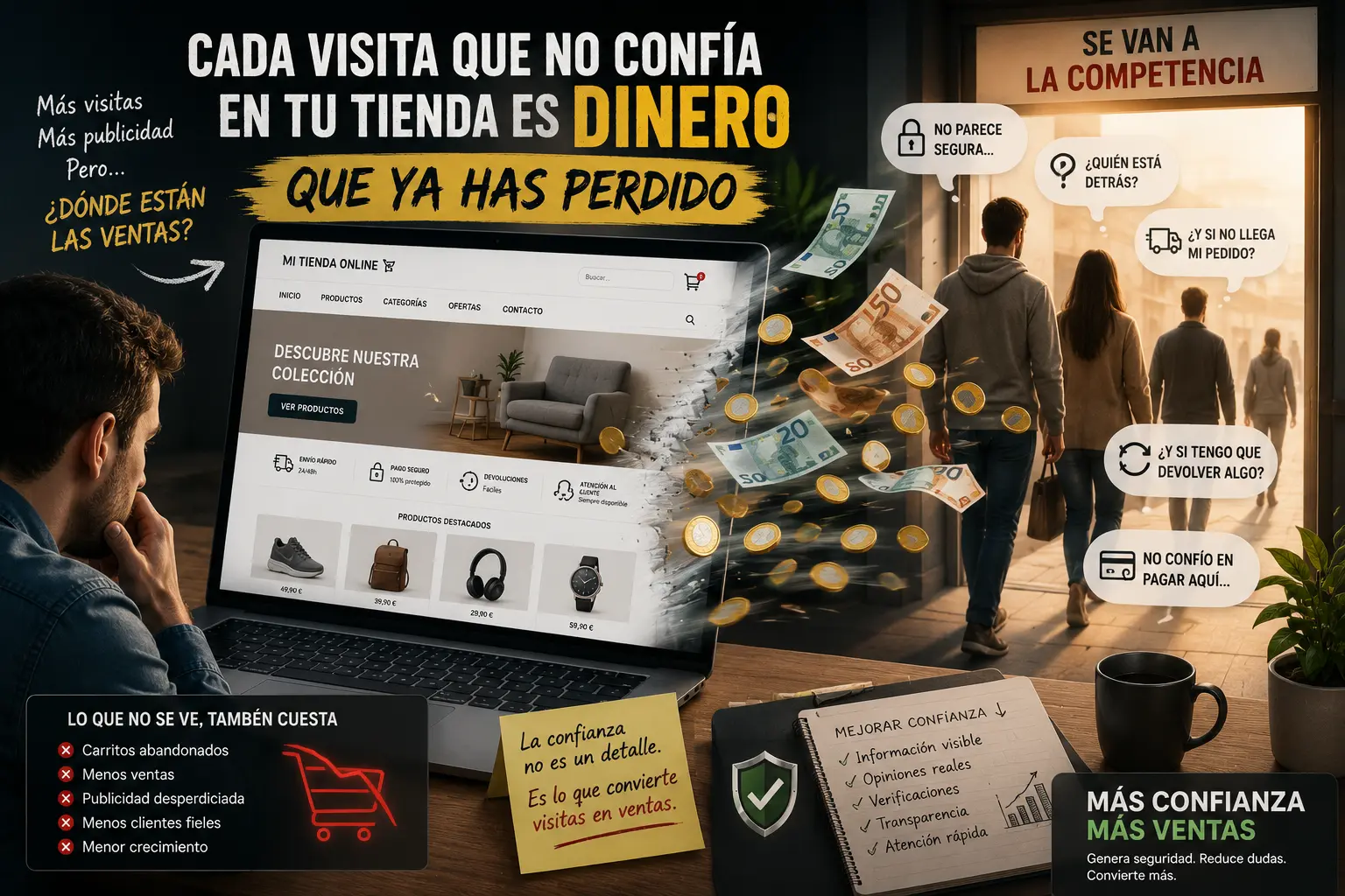 Cada visita que no confía en tu tienda es dinero que ya has perdido. Cada visita que no confía en tu tienda es dinero que ya has perdido.