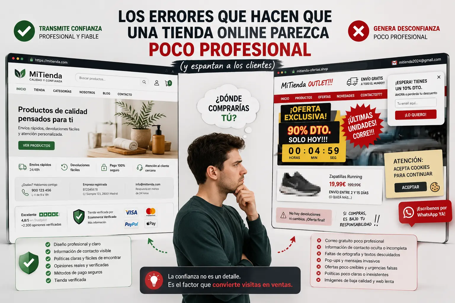 ¿Que errores hacen que una tienda online parezca poco profesional (y espantan a los clientes) ? ¿Que errores hacen que una tienda online parezca poco profesional (y espantan a los clientes) ?